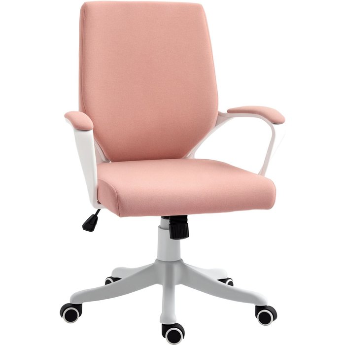 Silla oficina ergonómica rosa altura ajustable soporte lumbar 120kg