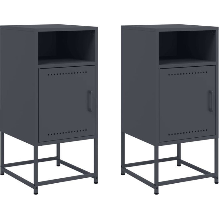 Mesitas de noche 2 unidades acero gris antracita 36x39x78 cm - comfortxl