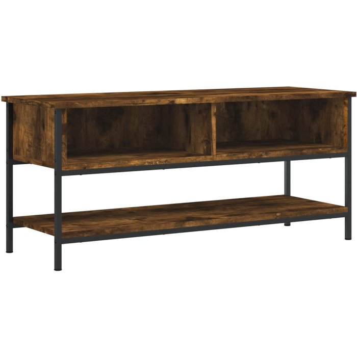 Mueble de tv de contrachapado de roble ahumado 100x35x45 cm - comfortxl