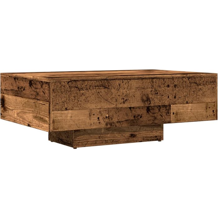 Mesa de centro madera ingeniería madera envejecida 85x55x31 cm - comfortxl