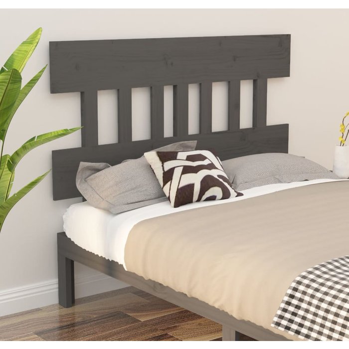 Maison exclusive - cabecero de cama madera maciza de pino gris 185,5x3x81 cm