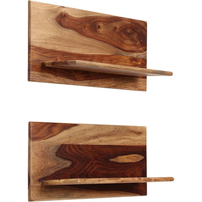 Estantes de pared 2 piezas madera maciza de sheesham 58x26x20 cm - comfortxl