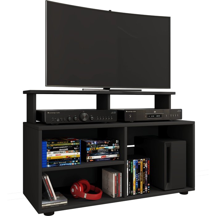 Vcm muebles de tv balansia negro h. 59 x b. 90 x t. 36 cm