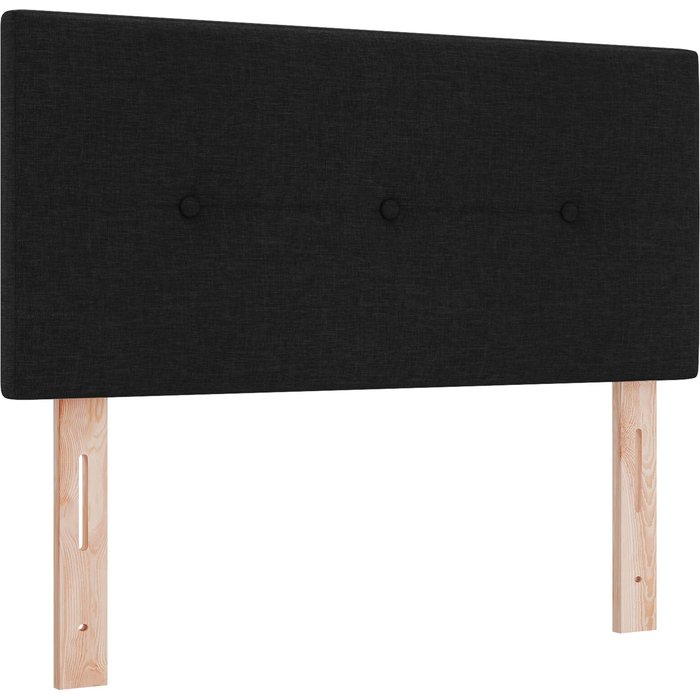 Cabecero tapizado con botones negro 90 cm tela cfw1882098