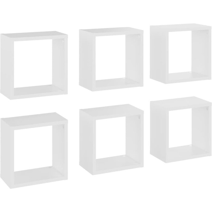 Estantería de pared cubo 6 unidades blanco 26x15x26 cm - comfortxl