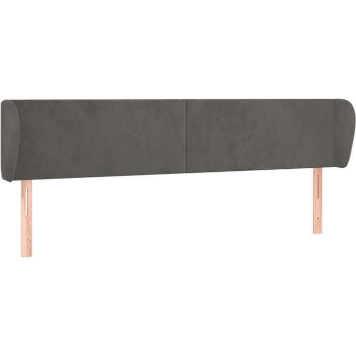 Cabecero cama - mueble cabecero de terciopelo gris oscuro 183x23x78/88 cm