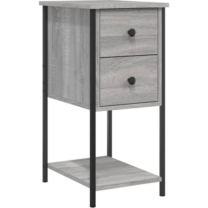 Mesita de noche gris sonoma 32x42x70 cm de madera contrachapada