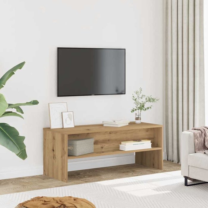 Mueble de tv de roble hecho a mano, 100x40x40 cm, madera de ingeniería