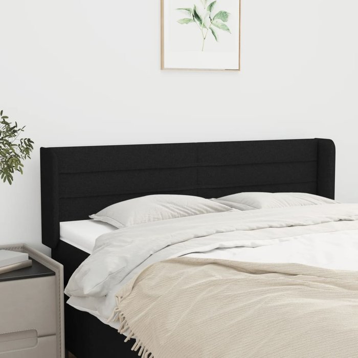 Cabecero de tela negro 147x16x78/88 cm vidaxl