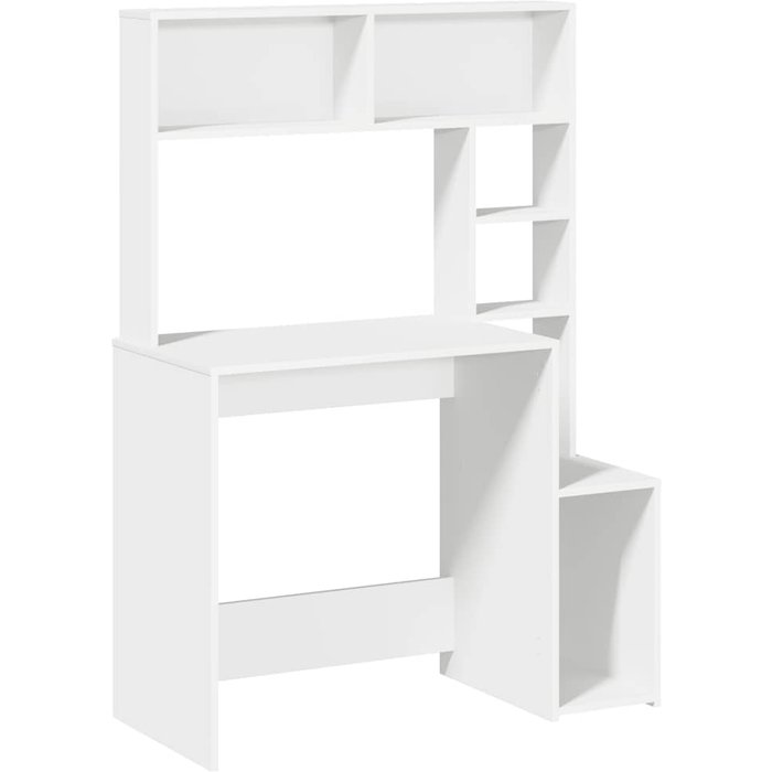 Escritorio estantes madera contrachapada blanco 100x45x140 cm - comfortxl