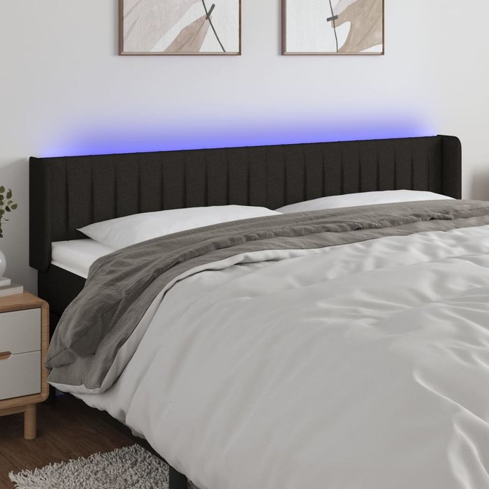 Cabecero led negro 203x16x78/88 cm tela