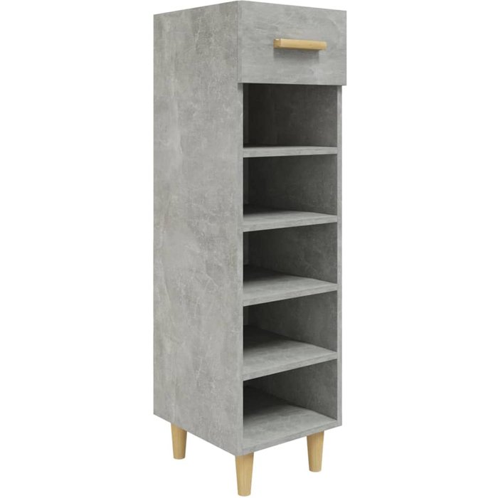 Zapatero de contrachapado gris hormigón 30x35x105 cm - comfortxl