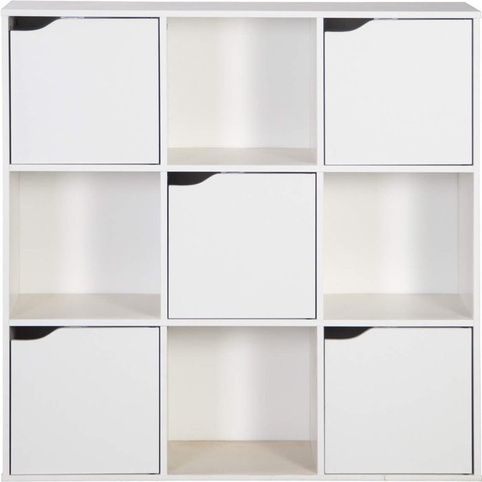 Estantería rebecca mobili vesparia 90x90x30 aglomerado blanco moderno