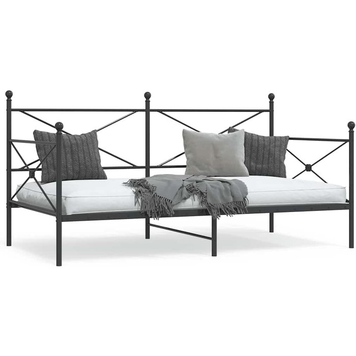 Sofá cama sin colchón terciopelo negro 100x200 cm acero vidaxl