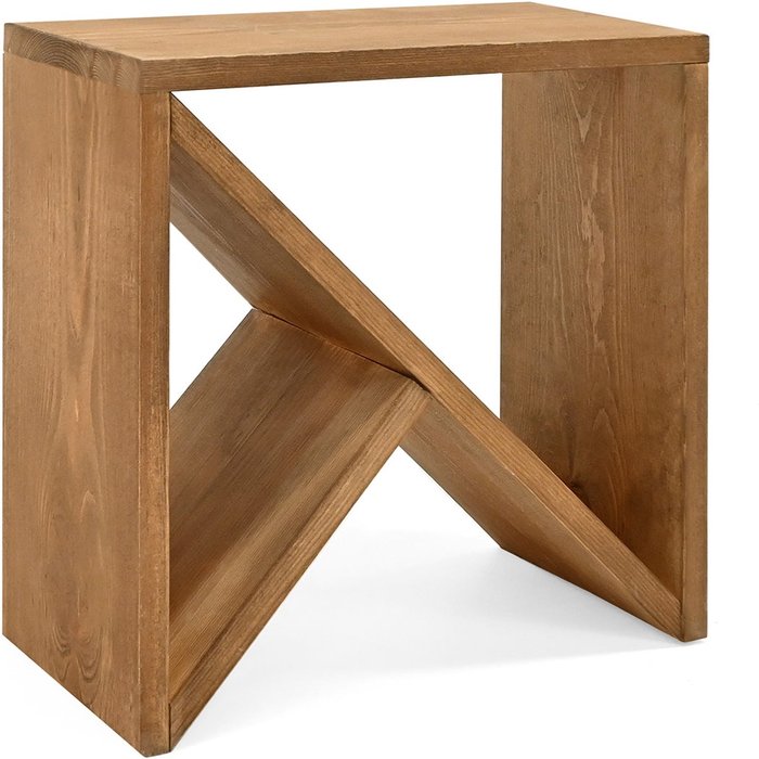 Stoke - mesita de madera maciza en tono roble oscuro de 40x40cm - decowood
