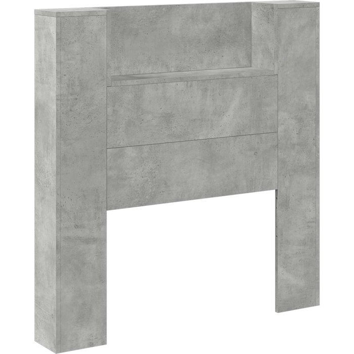 Cabecero cama - mueble cabecero con estante gris concreto 100 x 16,5 x 103,5 cm