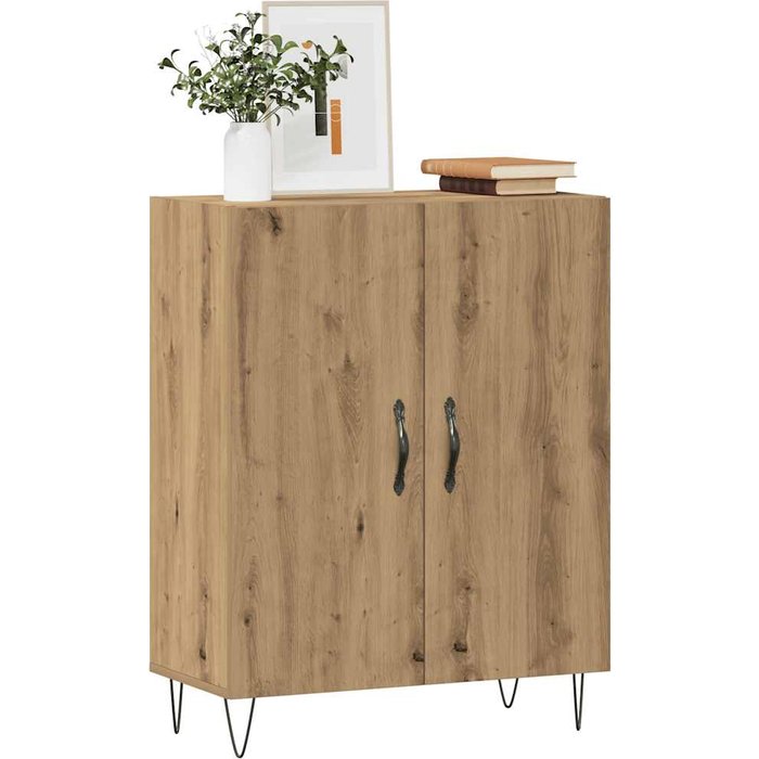 Aparador de roble hecho a mano, 69,5 x 34 x 90 cm, madera de ingeniería.