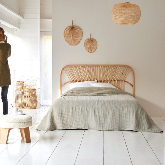 Tikamoon cabecero cama en ratán 160 cm dormitorio colette