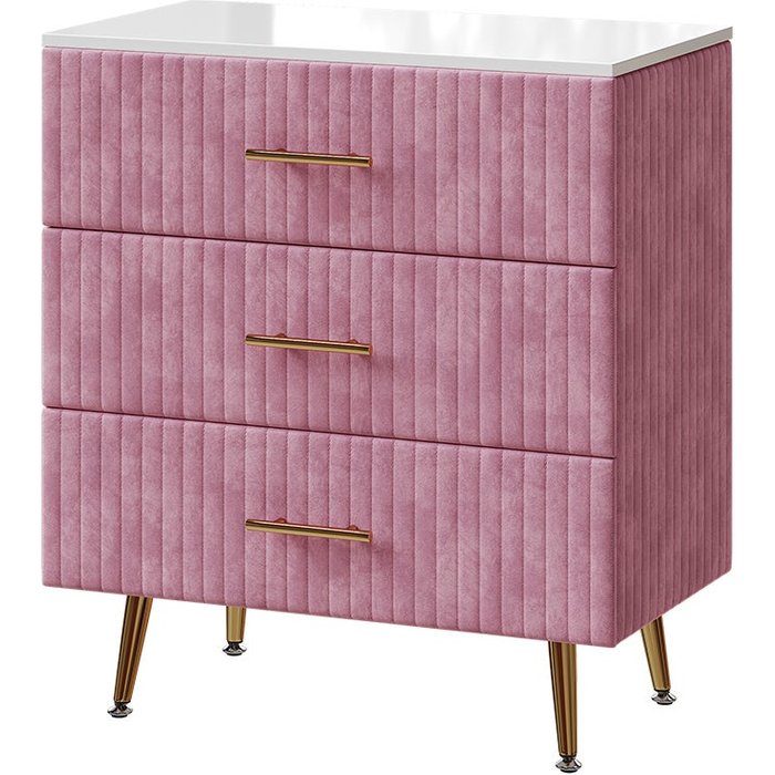 Vicco cómoda velia, rosa, 70 x 78.5 cm con 3 cajones