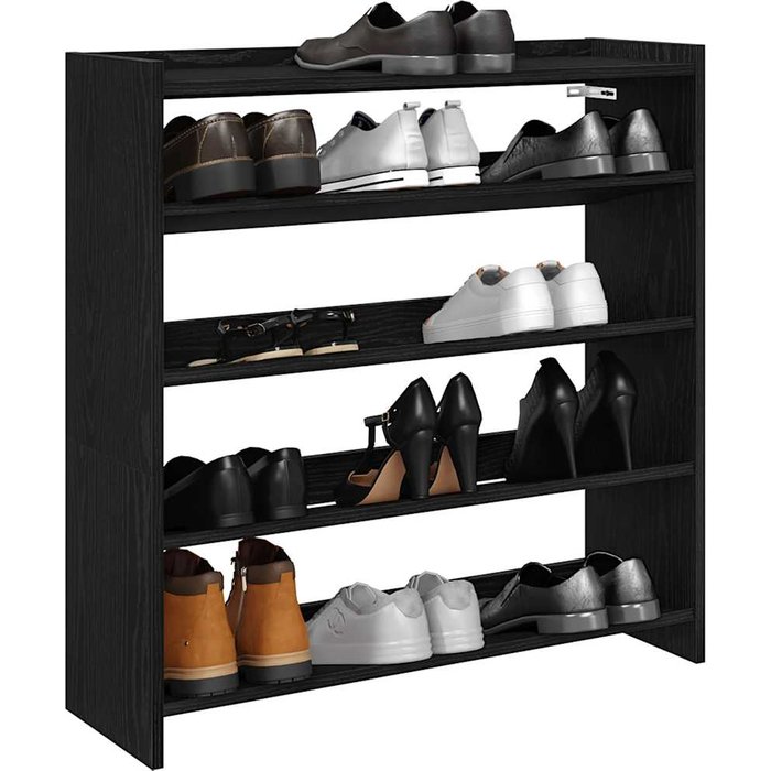 Zapatero negro 80x25x81 cm madera contrachapada