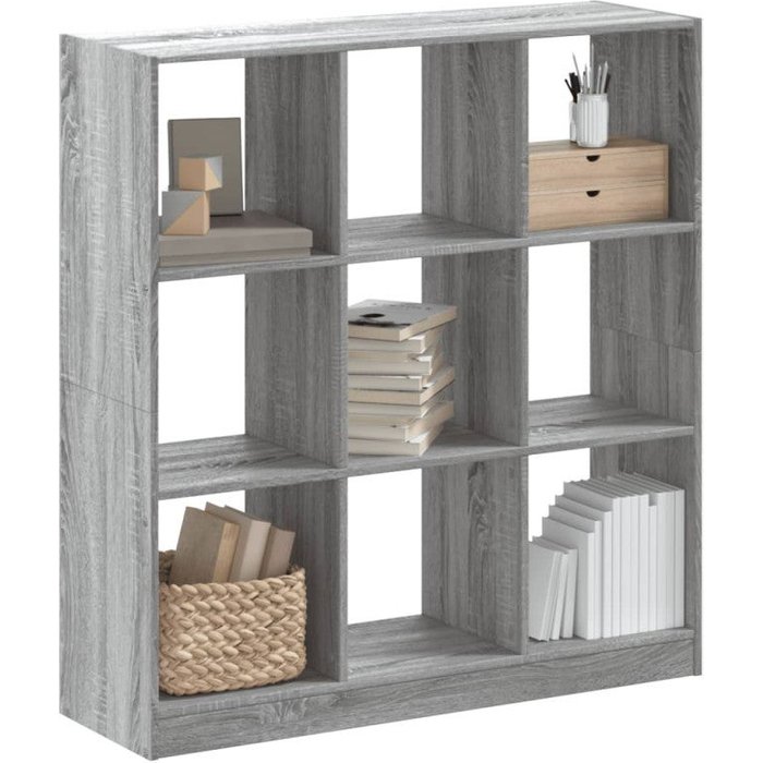 Estantería madera de ingeniería gris sonoma 102x32x108 cm vidaxl