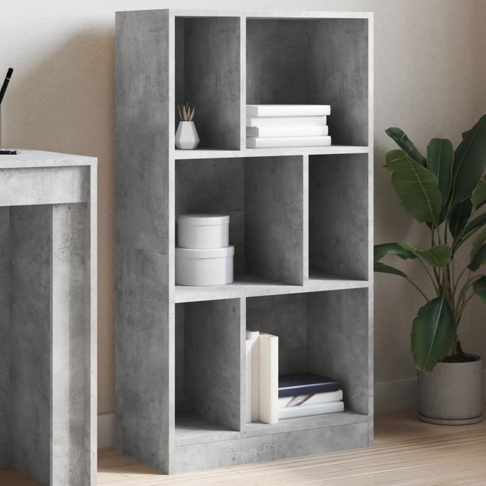 Librería gris cemento 57x28,5x107,5 cm madera contrachapada