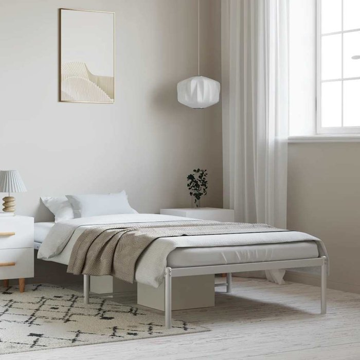 Maison exclusive - estructura de cama sin colchón metal blanco 100x190 cm