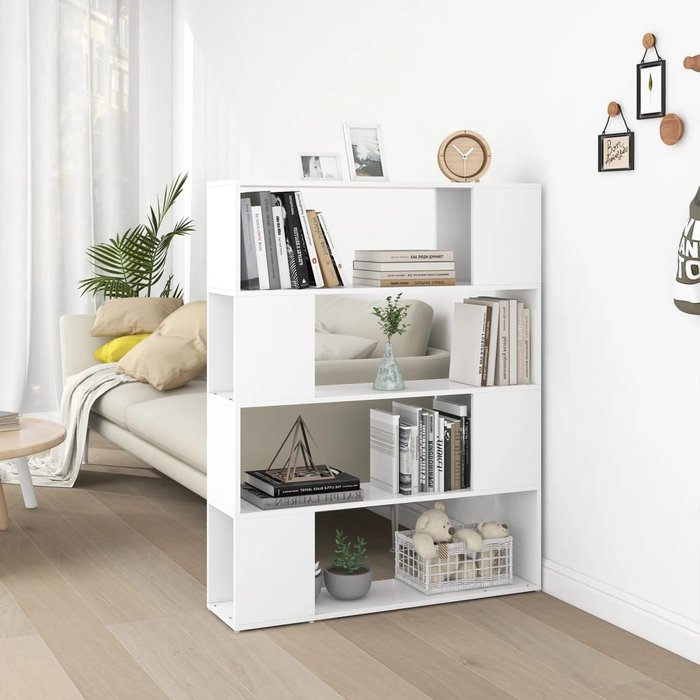 Librería/separador de ambientes blanco 100x24x124 cm
