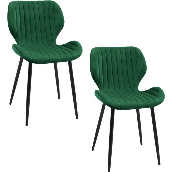 2x silla de terciopelo con tapizado capitoné sj17 verde botella