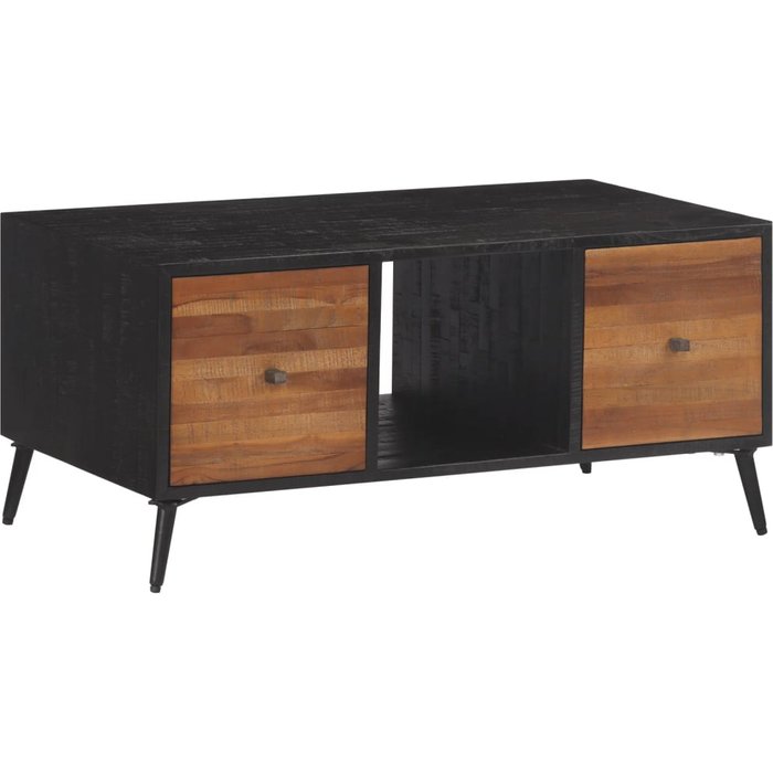 Mesa de centro teca reciclada maciza 90x50x41 cm