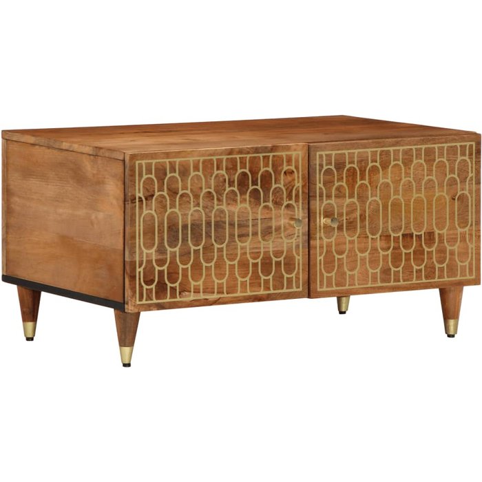 Mesa de centro de madera maciza de mango 80x50x40 cm