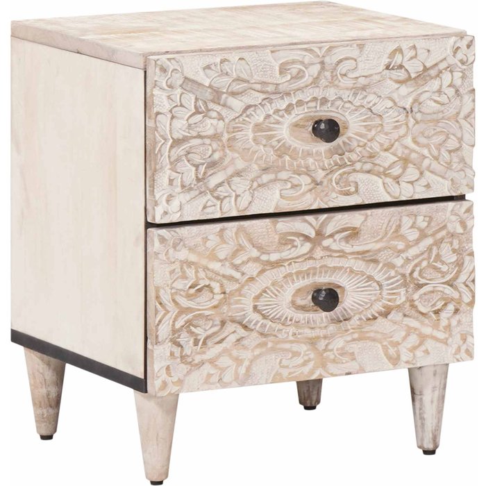 Armario de noche 40 x 33,5 x 46 cm madera de mango maciza vidaxl