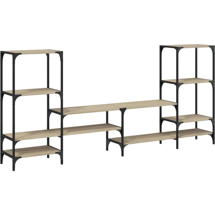 Mueble tv de madera laminada roble sonoma 206,5x28,5x95 cm - comfortxl