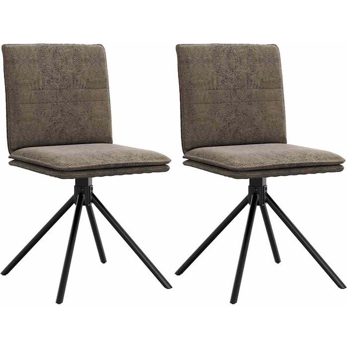 Silla de comedor de ante sintético gris oscuro