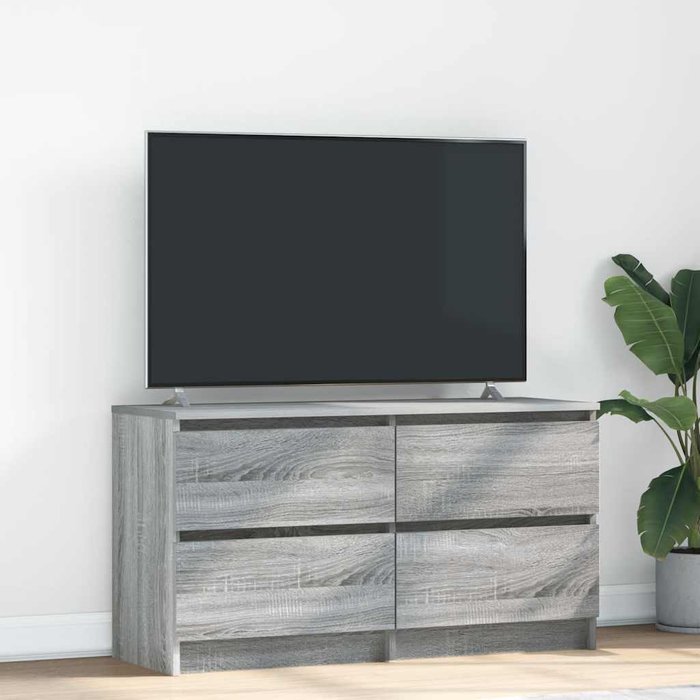 Mueble de tv madera contrachapada gris sonoma 100x35x54 cm