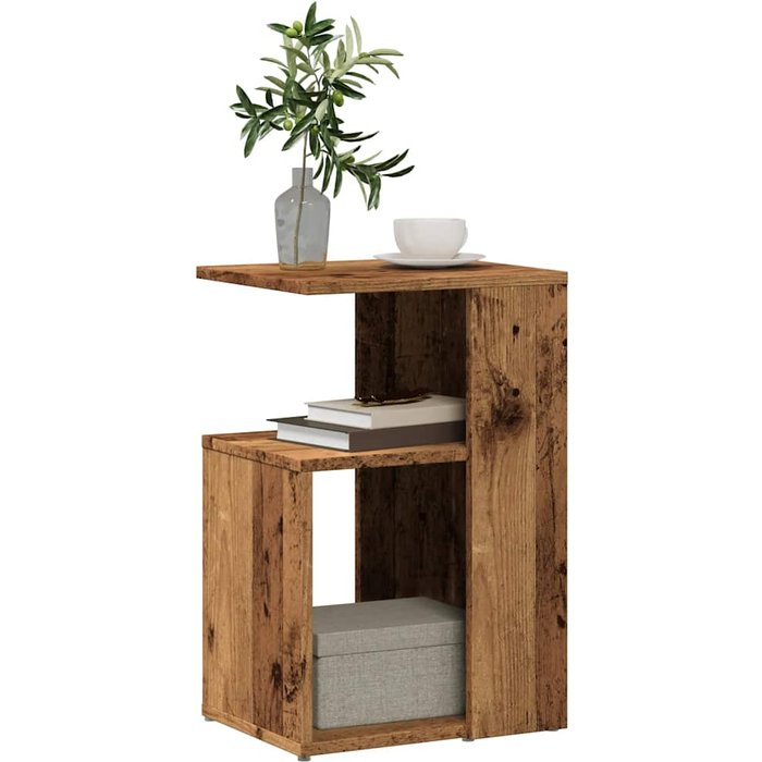 Maison exclusive - mesa auxiliar de madera contrachapada envejecida 36x30x56 cm