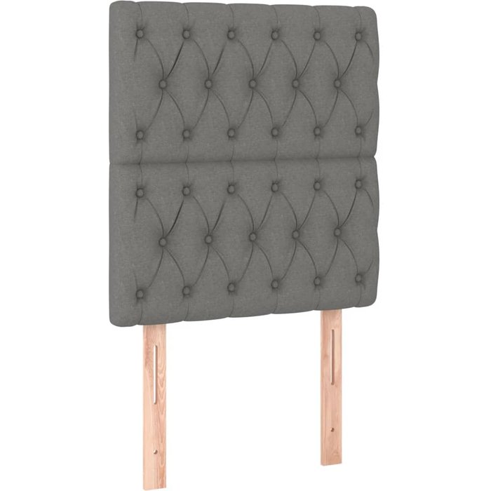 Cabecero de cama - mueble cabecero de tela gris oscuro 80x7x118/128 cm