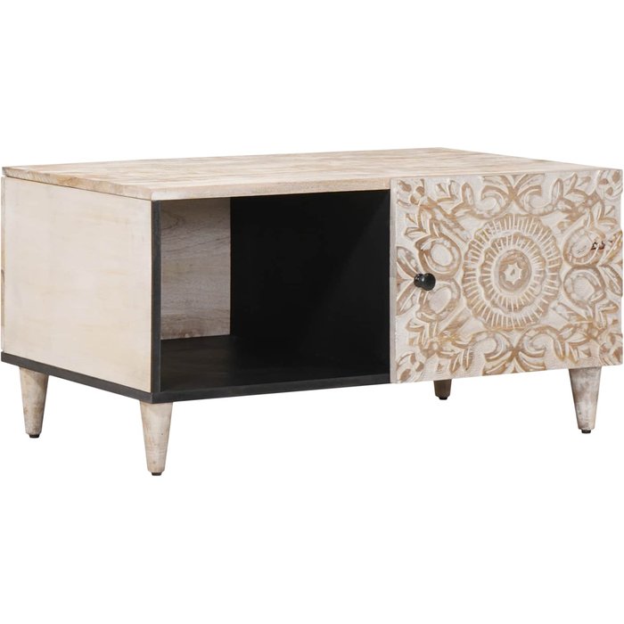 Mesa de café 80 x 50 x 40 cm madera de mango maciza vidaxl