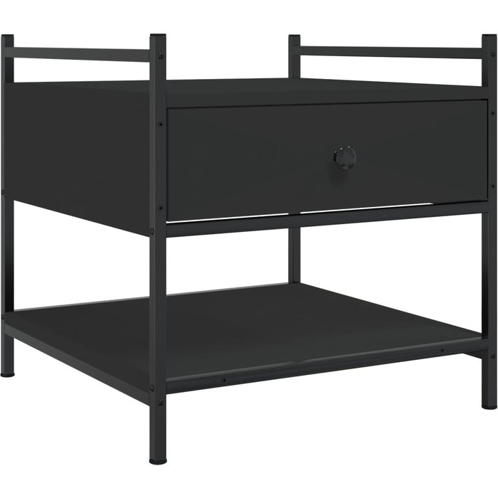 Mesa de centro de madera compuesta negra 50x50x50 cm - comfortxl