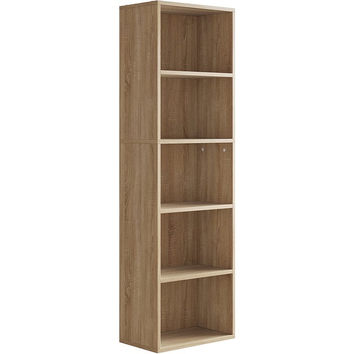 Vicco librería bob, sonoma, 40 x 132 cm con 5 compartimentos
