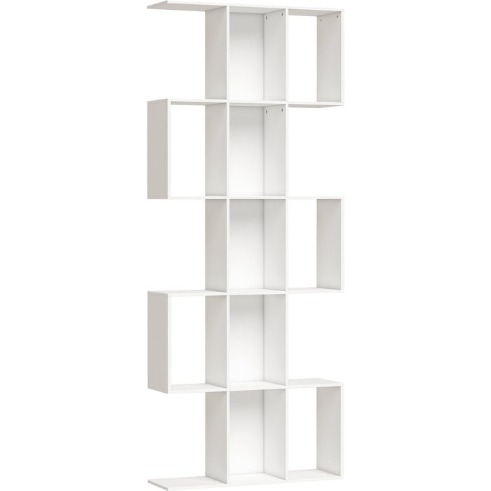 Estantería para libros homcom mdf blanco 80x24x200 cm