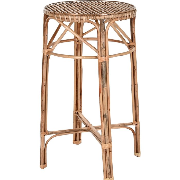 Mesa mimbre 59x59x108 natural