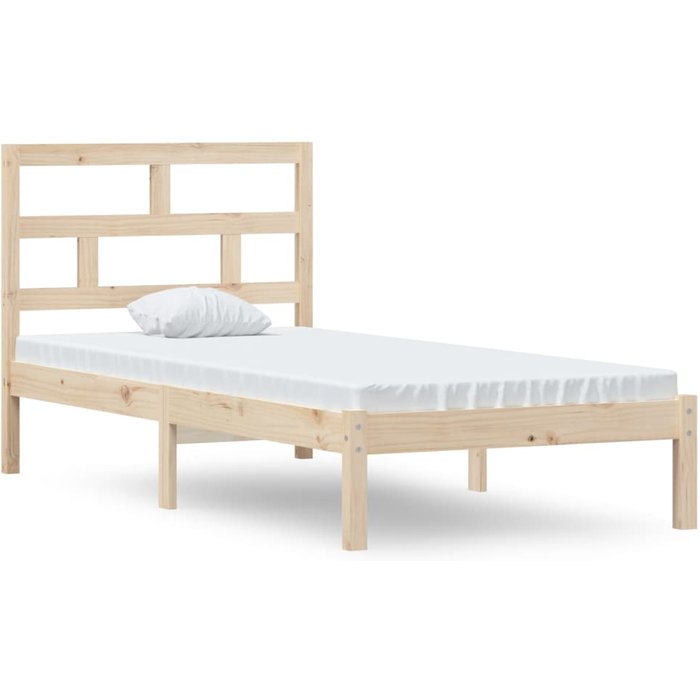 Estructura de cama individual de madera maciza 90x190 cm — comfortxl