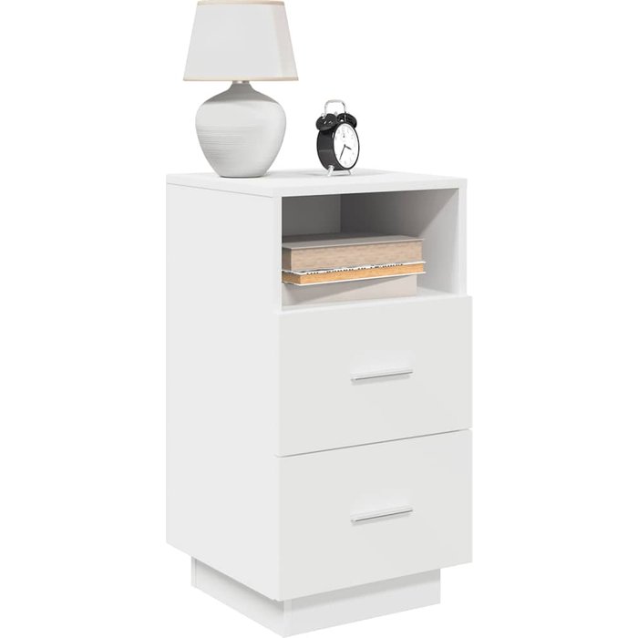 Mesillas de noche 2 unidades con 2 cajones blanco 36x36x68 cm