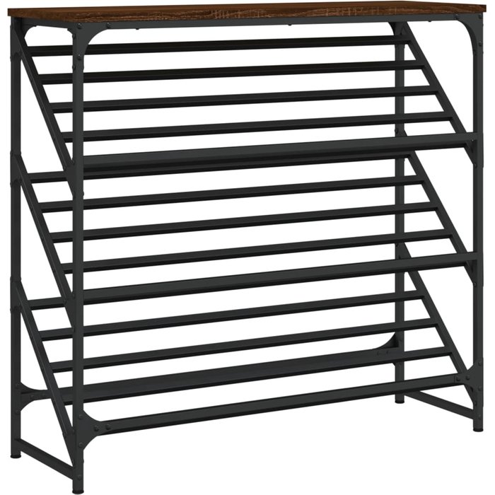 Mueble zapatero madera de ingeniería marrón roble 90x30x85 cm - comfortxl