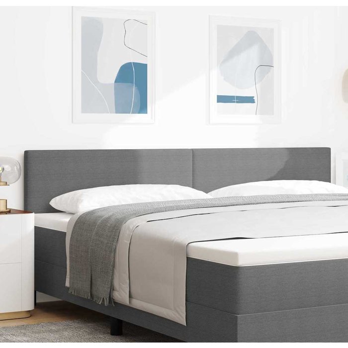 Maison exclusive - cabecero con cabecera manual gris claro 200 cm tela de rayas