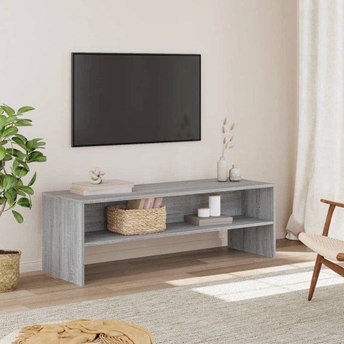 Mueble tv sonoma gris 120x40x40 cm de madera contrachapada