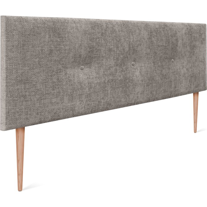 Dhome cabecero de lana natural con botones 150x105cm con patas camas 150 - gris