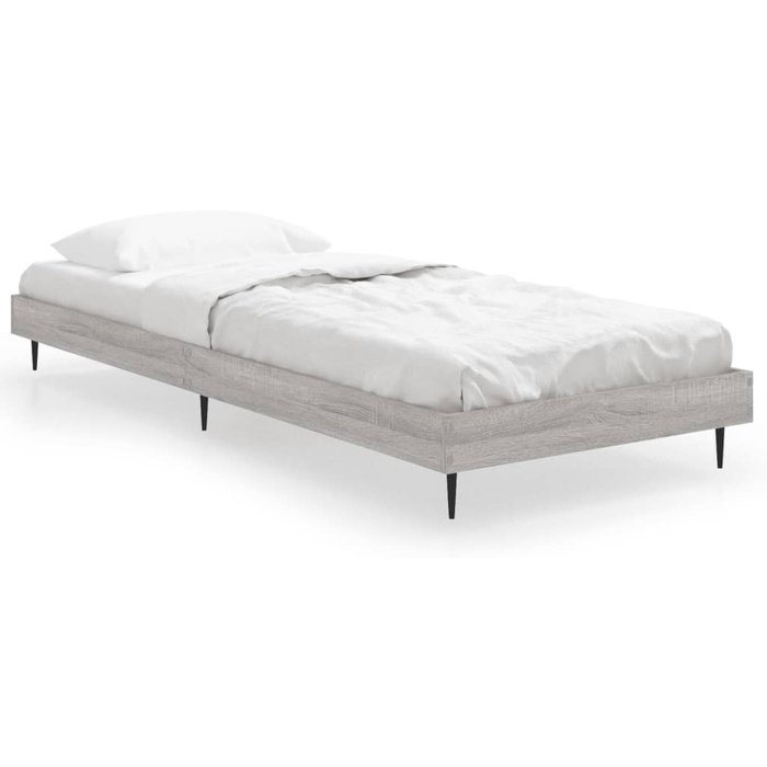 Estructura de cama madera de ingeniería gris sonoma 75x190 cm — comfortxl