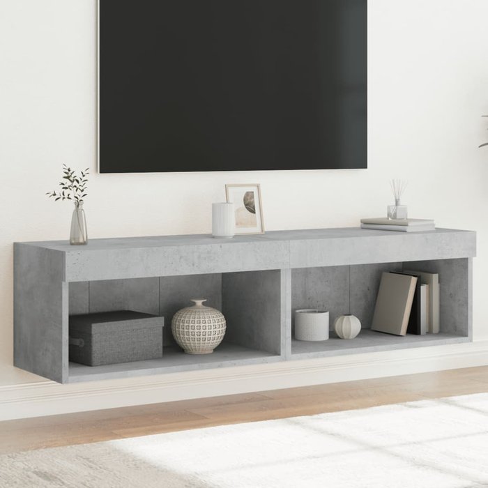 Maison exclusive - muebles para tv con luces led 2 uds gris hormigón 60x30x30 cm
